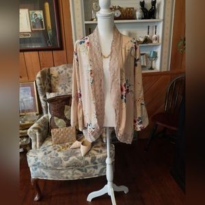 Floral Tan Swimsuit Coverup